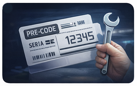 Pre-cod vs număr de serie